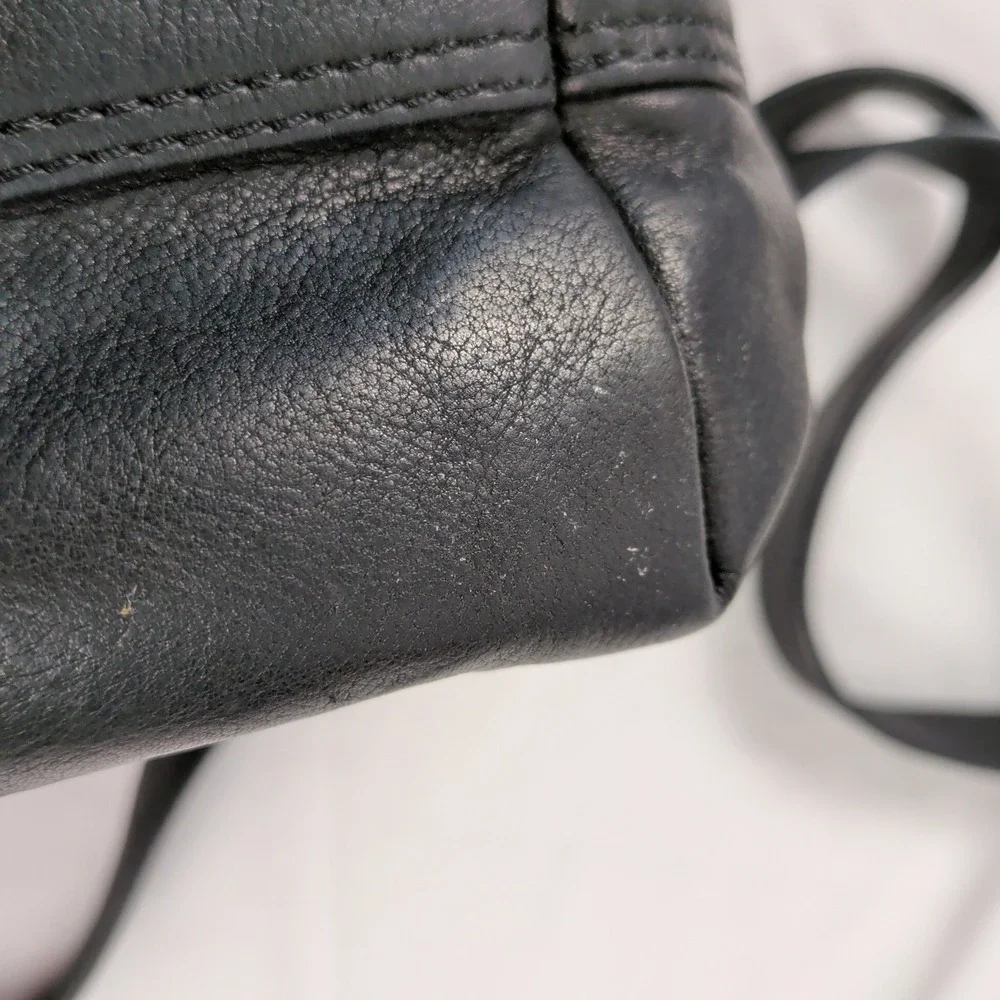 Small Black Leather Crossbody‎ Shoulder Bag Grunge Bikercore